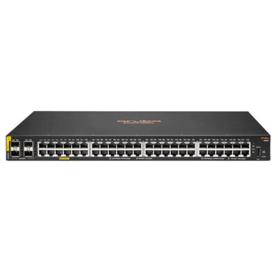 Aruba CX 6000 관리형 이더넷 스위치, 48 x 10/100/1000 (PoE+) + 4 x 기가비트 SFP 포트, 370W PoE 예산, 스택 가능 디자인