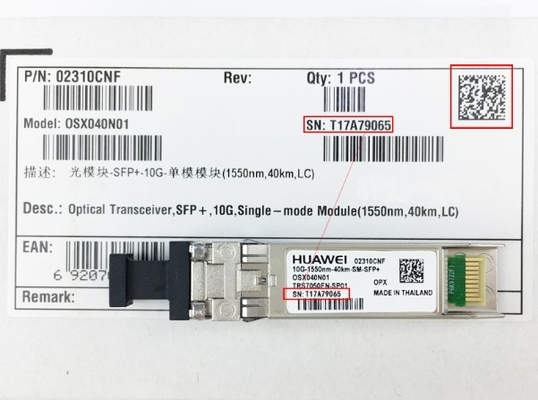 OSX040N01 화웨이 광적 송수신 OSX040N01 02310CNF SFP+ 10G 멀티 모드 모듈 ((1550nm 40km LC LRM)