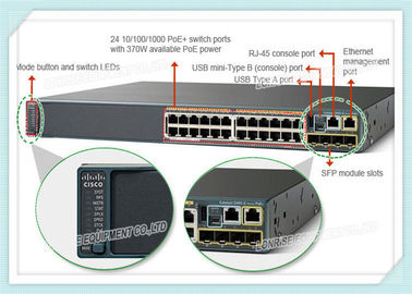 WS-C2960X-24PS-L 시스코 이더넷 스위치 기가비트 24 포트 512mb 370 와트 Poe