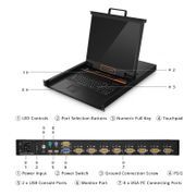 8-포트 x1 사용자 VGA 1U 랙 마운트 USB KVM 스위치, 19" LED, 8 x VGA 케이블 포함