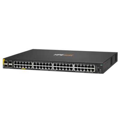 Aruba CX 6000 관리형 이더넷 스위치, 48 x 10/100/1000 (PoE+) + 4 x 기가비트 SFP 포트, 370W PoE 예산, 스택 가능 디자인