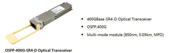 화웨이 QSFP-DD-400G-SR4 QSFP-DD 400GBase-SR4 광 트랜시버, MMF, 850nm, 0.05km, MPO, APC