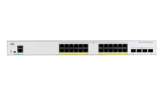 C1000-24P-4G-L 시스코 촉매 1000 시리즈 스위치 24x 10/100/1000 이더넷 PoE+ 포트 및 195W PoE 예산 4x 10G SFP+