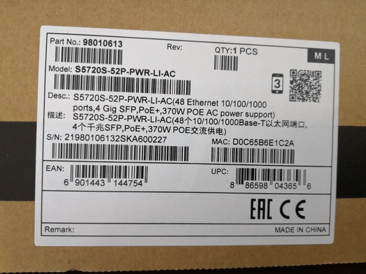 Huawei S5720S-52P-PWR-LI-AC 48포트 기가비트 PoE+ 스위치 (4 SFP 포함)