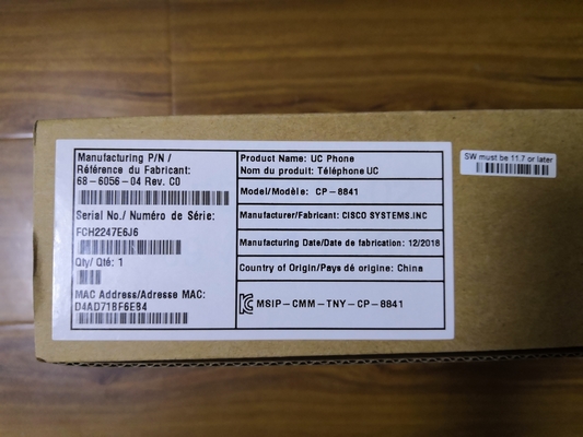 Cisco IP Phone 8841 CP-8841-K9, 800x480 LCD 및 2개의 이더넷 포트